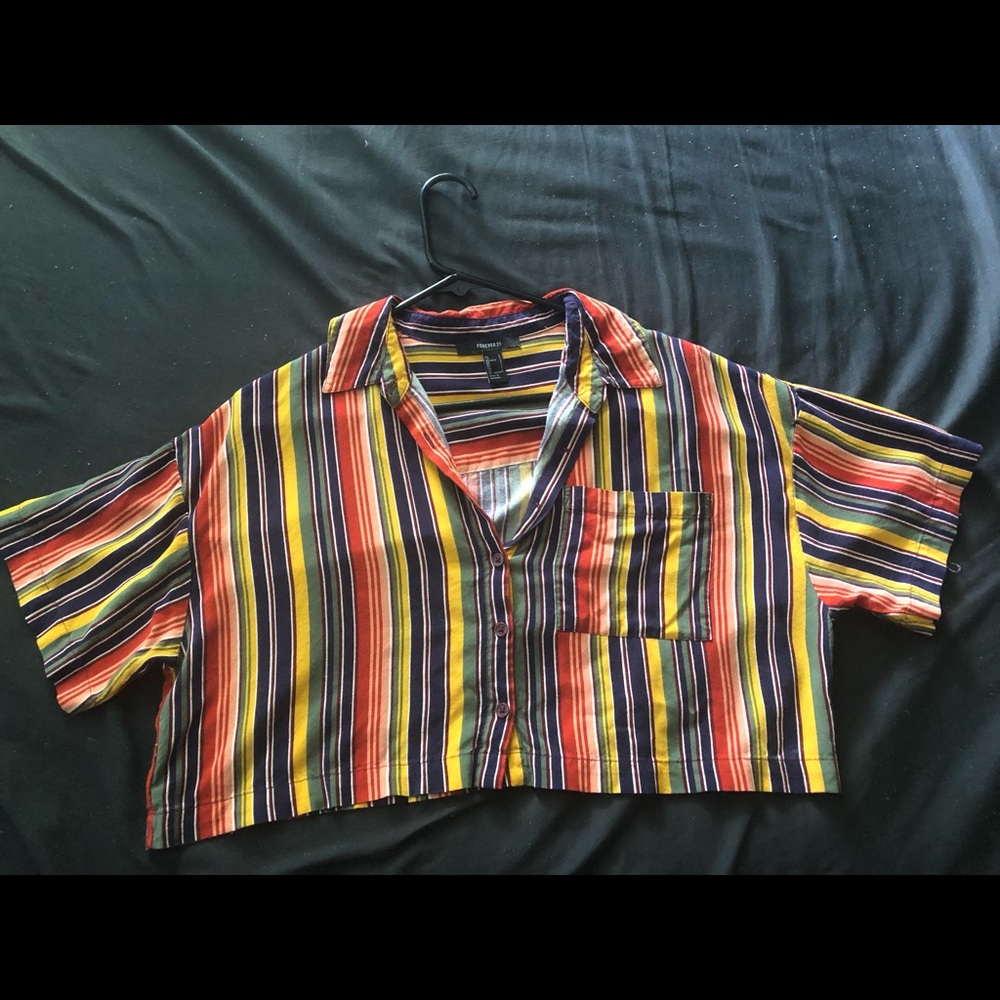 Forever 21 large button up crop